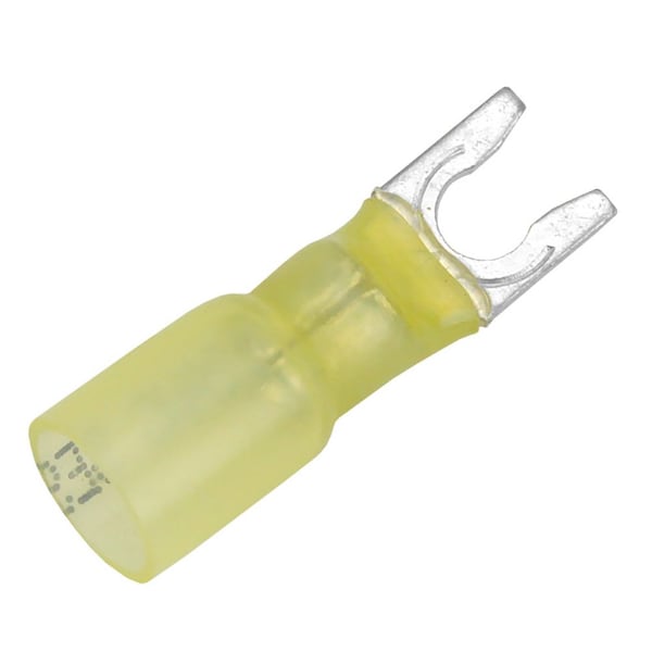 Pacer 12-10 AWG Heat Shrink Spade Terminal - No 10 Stud Size - 25 Pack